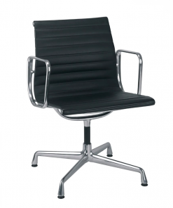 Vitra EA 108 Black Leather Vitra Eames Office Chair