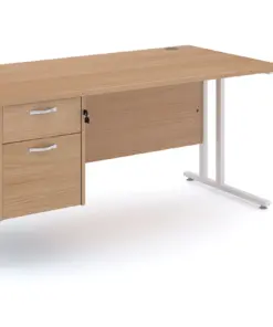 Straight Desk with Fixed Pedestal